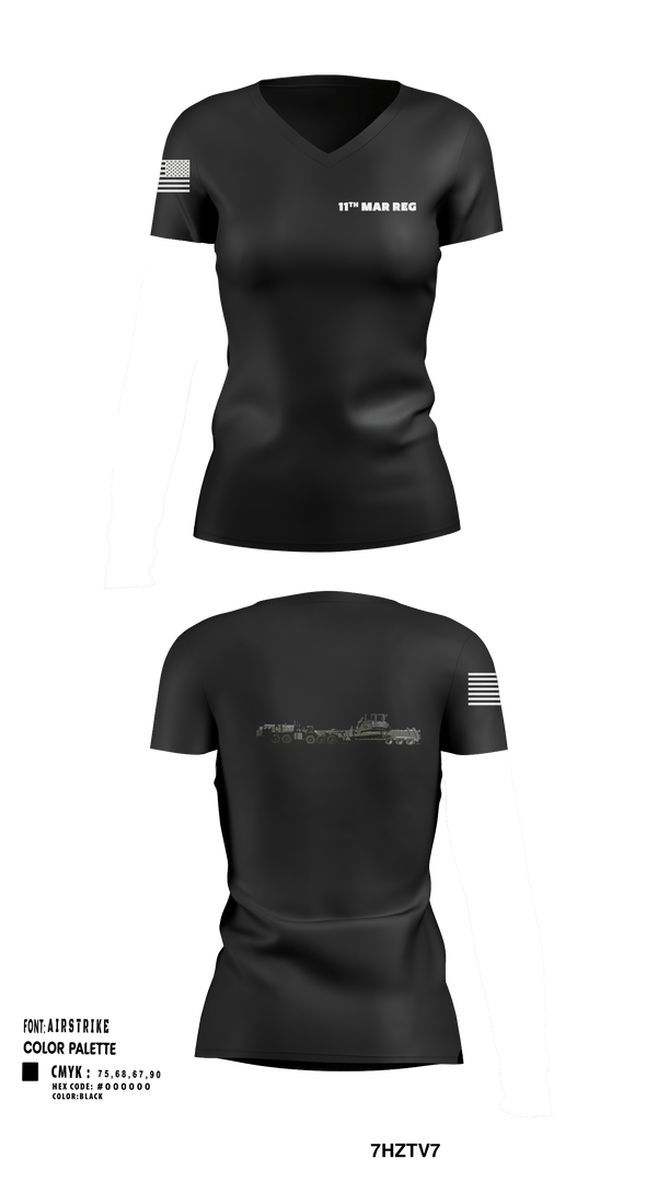 Women's Short Sleeve Vneck Shirt, 11Th MAR REG, Marines, Teamtime, Team time, sublimation, custom sports apparel, team uniforms, spirit wear, spiritwear, sports uniforms, custom shirts, team store, custom team store, fundraiser sports, apparel fundraiser