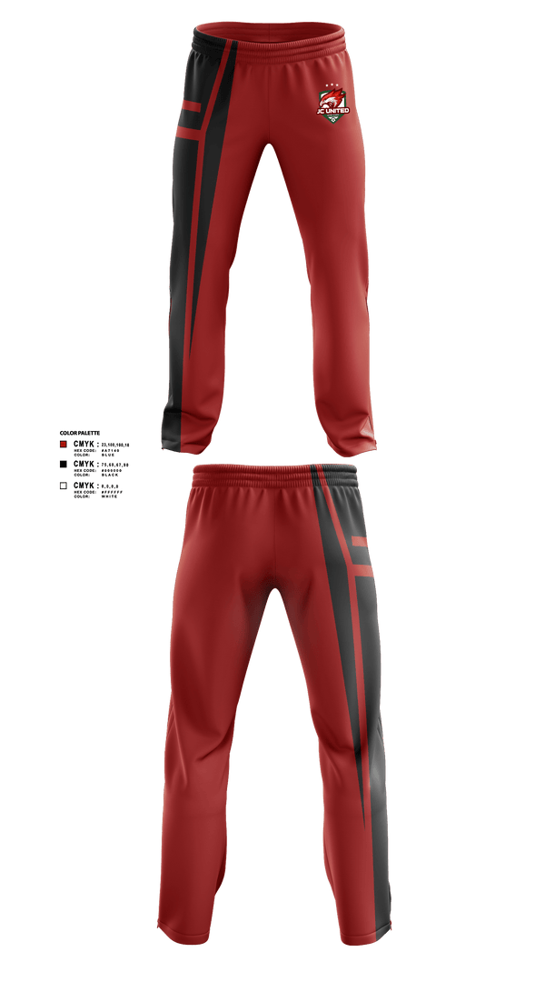 Sweatpants, JC United, Men's Soccer, Teamtime, Team time, sublimation, custom sports apparel, team uniforms, spirit wear, spiritwear, sports uniforms, custom shirts, team store, custom team store, fundraiser sports, apparel fundraiser