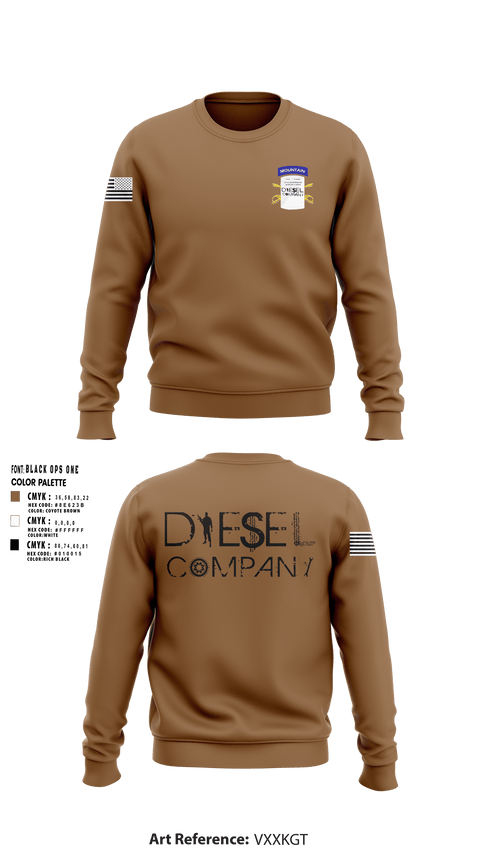 Crew Neck Sweatshirt, Delta Company, National Guard, Teamtime, Team time, sublimation, custom sports apparel, team uniforms, spirit wear, spiritwear, sports uniforms, custom shirts, team store, custom team store, fundraiser sports, apparel fundraiser