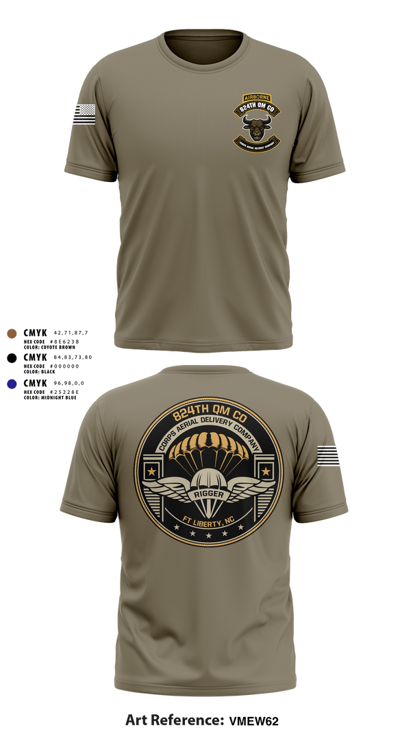 Short Sleeve Performance Shirt, 824th QM CO (CADC-A), Army, Teamtime, Team time, sublimation, custom sports apparel, team uniforms, spirit wear, spiritwear, sports uniforms, custom shirts, team store, custom team store, fundraiser sports, apparel fundraiser