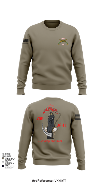 217th MP CO 3rd platoon Iraq 09-10 88609784 Crew Neck Sweatshirt - 102
