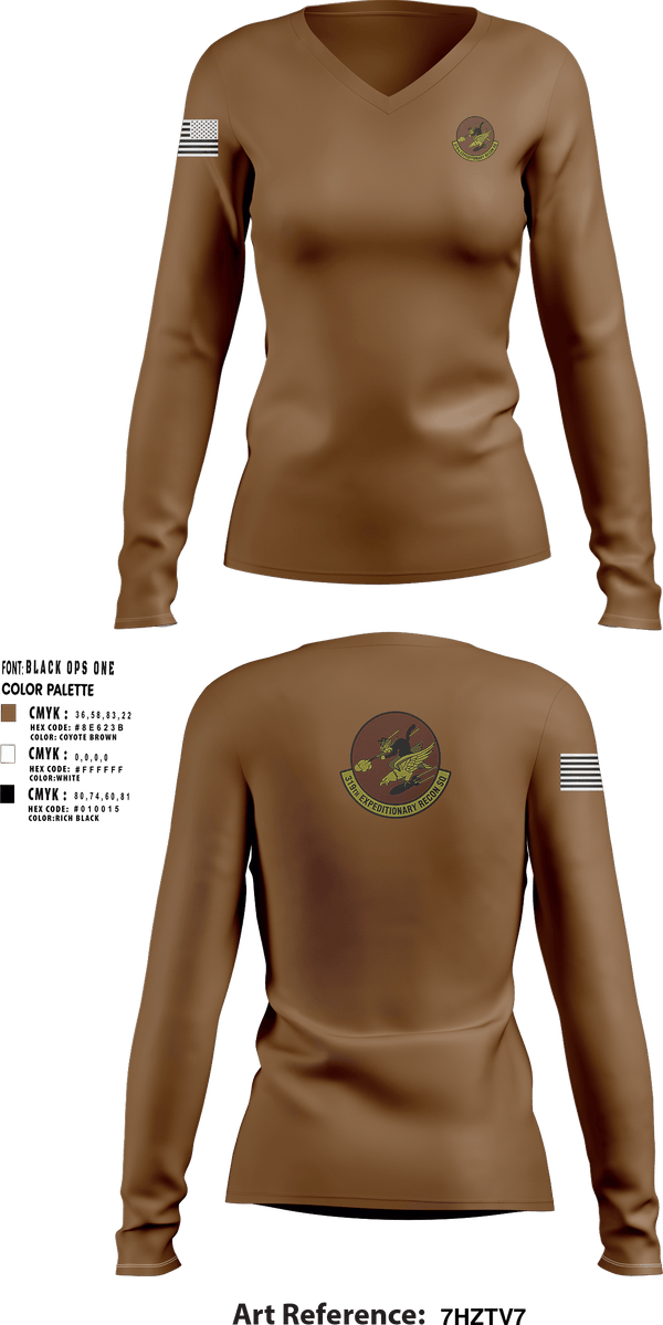 Women's Long Sleeve Vneck Shirt, 319 ERS, Air Force, Teamtime, Team time, sublimation, custom sports apparel, team uniforms, spirit wear, spiritwear, sports uniforms, custom shirts, team store, custom team store, fundraiser sports, apparel fundraiser