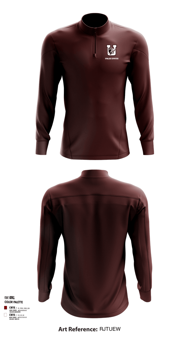 Quarter Zip Jacket, Uvalde Coyotes, Wrestling, Teamtime, Team time, sublimation, custom sports apparel, team uniforms, spirit wear, spiritwear, sports uniforms, custom shirts, team store, custom team store, fundraiser sports, apparel fundraiser