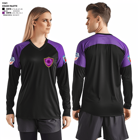 Women's Long Sleeve Vneck Shirt, Central islip redbulls, Men's Soccer, Teamtime, Team time, sublimation, custom sports apparel, team uniforms, spirit wear, spiritwear, sports uniforms, custom shirts, team store, custom team store, fundraiser sports, apparel fundraiser
