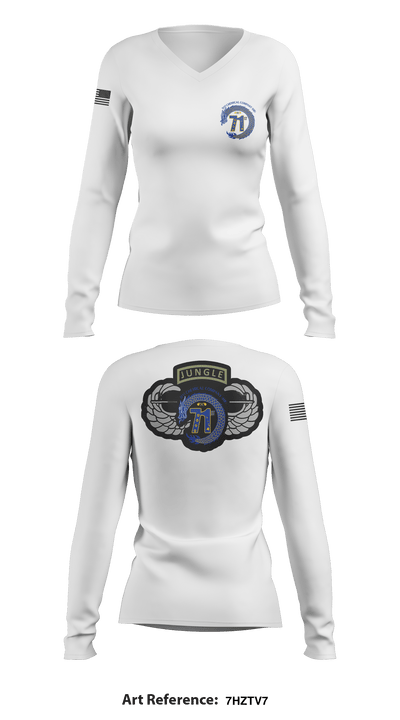 71st Chemical Company (HR) 90484778 Women's Long Sleeve V-neck Shirt - 2