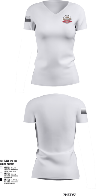 Women's Short Sleeve Vneck Shirt, California State Guard San Jose, National Guard, Teamtime, Team time, sublimation, custom sports apparel, team uniforms, spirit wear, spiritwear, sports uniforms, custom shirts, team store, custom team store, fundraiser sports, apparel fundraiser