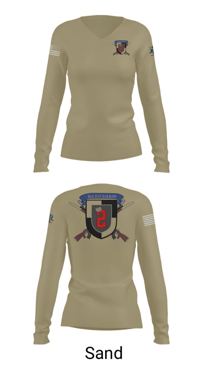 2nd Battalion 43692183 Women's Long Sleeve V-neck Shirt - 97