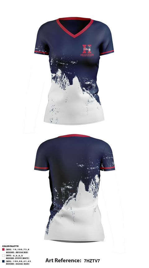Women's Short Sleeve Vneck Shirt, Heritage Patriots Cross Country, Cross Country, Teamtime, Team time, sublimation, custom sports apparel, team uniforms, spirit wear, spiritwear, sports uniforms, custom shirts, team store, custom team store, fundraiser sports, apparel fundraiser