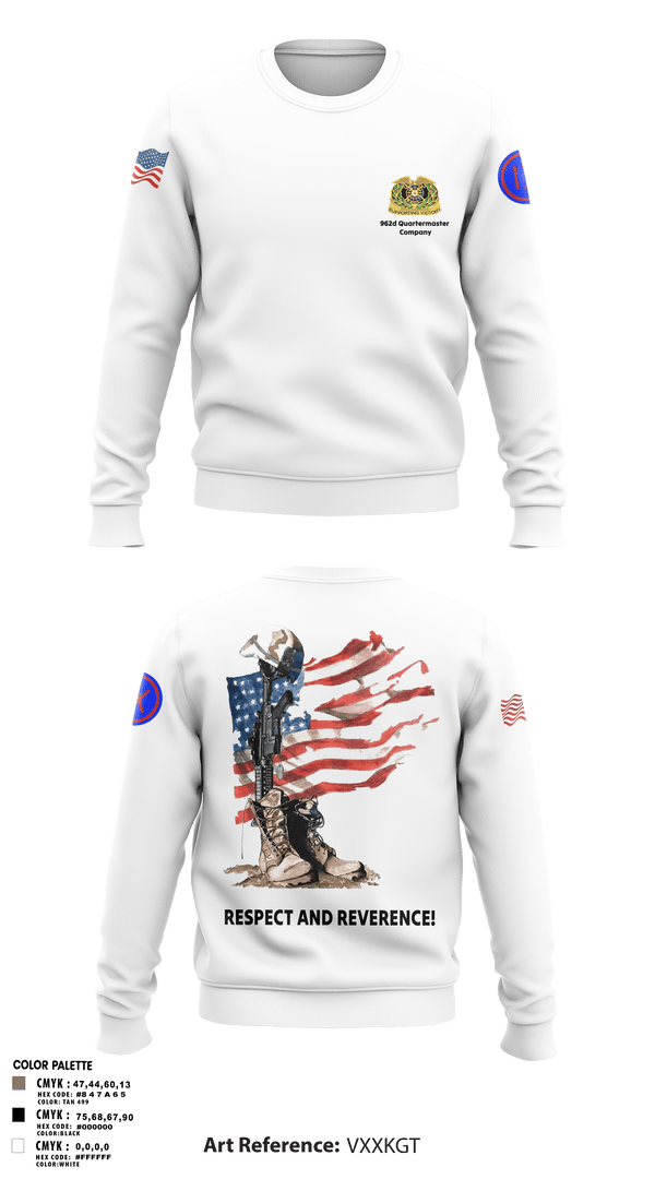 Crew Neck Sweatshirt, 962D QUARTERMASTER COMPANY (MORTUARY AFFAIRS), Army, Teamtime, Team time, sublimation, custom sports apparel, team uniforms, spirit wear, spiritwear, sports uniforms, custom shirts, team store, custom team store, fundraiser sports, apparel fundraiser