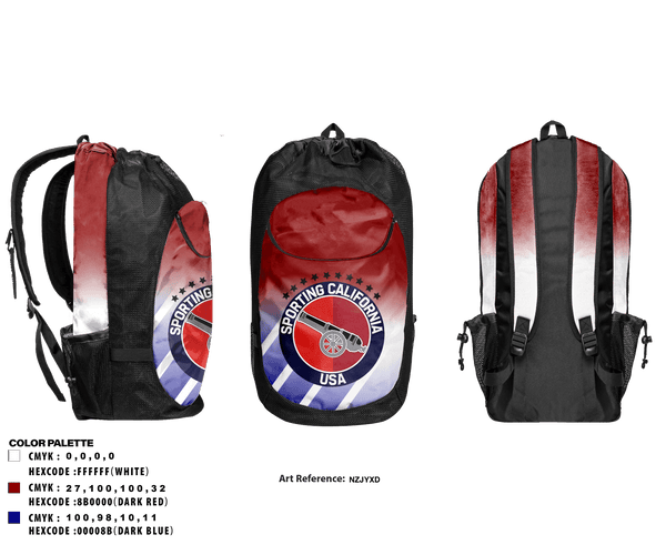 Gear Bag, Sporting California USA, Men's Soccer, Teamtime, Team time, sublimation, custom sports apparel, team uniforms, spirit wear, spiritwear, sports uniforms, custom shirts, team store, custom team store, fundraiser sports, apparel fundraiser