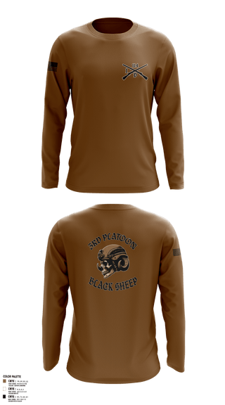 Long Sleeve Performance Shirt, 3rd PLT Black Sheep, Army, Teamtime, Team time, sublimation, custom sports apparel, team uniforms, spirit wear, spiritwear, sports uniforms, custom shirts, team store, custom team store, fundraiser sports, apparel fundraiser
