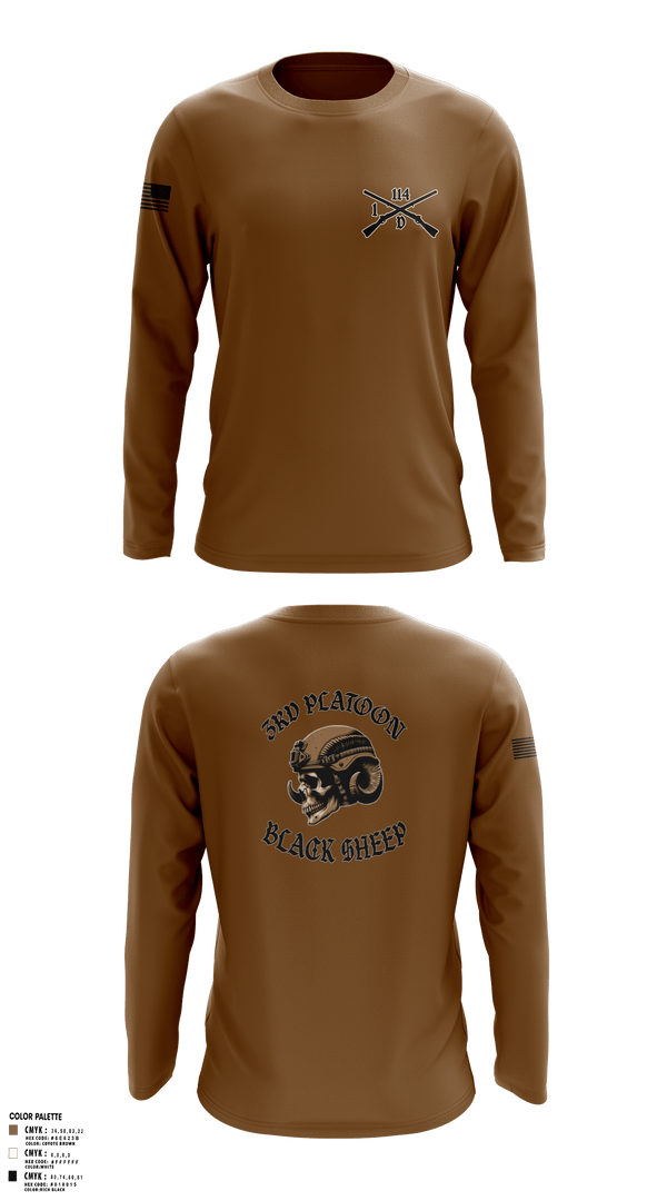Long Sleeve Performance Shirt, 3rd PLT Black Sheep, Army, Teamtime, Team time, sublimation, custom sports apparel, team uniforms, spirit wear, spiritwear, sports uniforms, custom shirts, team store, custom team store, fundraiser sports, apparel fundraiser