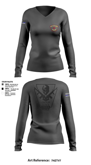 Women's Long Sleeve Vneck Shirt, Erie police department, Police, Teamtime, Team time, sublimation, custom sports apparel, team uniforms, spirit wear, spiritwear, sports uniforms, custom shirts, team store, custom team store, fundraiser sports, apparel fundraiser