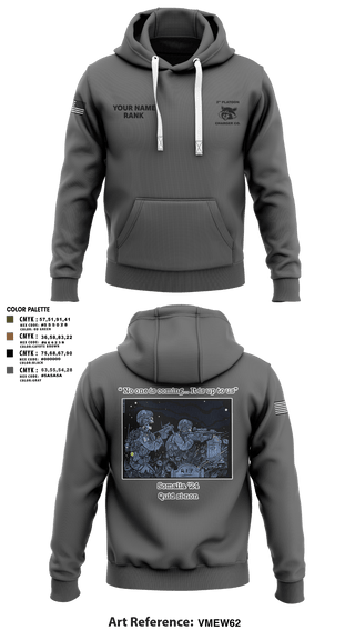 Hoodie, Charger Co. / 2-112th Infantry Battalion, National Guard, Teamtime, Team time, sublimation, custom sports apparel, team uniforms, spirit wear, spiritwear, sports uniforms, custom shirts, team store, custom team store, fundraiser sports, apparel fundraiser