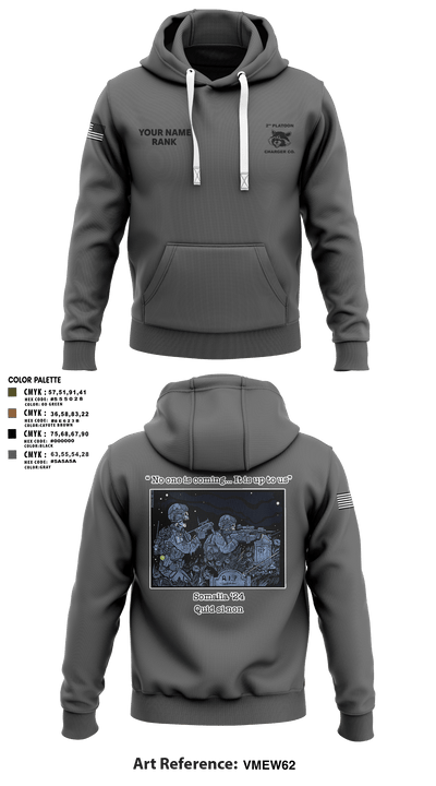 Charger Co. / 2-112th Infantry Battalion 37738588 Hoodie - 106