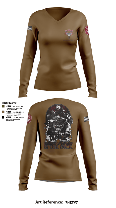Bravo Company, MRBn, Fort Belvoir 16919105 Women's Long Sleeve V-neck Shirt - 2