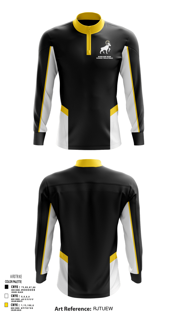 Quarter Zip Jacket, Highland High School Volleyball, Women's Volleyball, Teamtime, Team time, sublimation, custom sports apparel, team uniforms, spirit wear, spiritwear, sports uniforms, custom shirts, team store, custom team store, fundraiser sports, apparel fundraiser