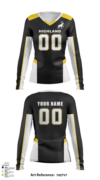 Women's Long Sleeve Vneck Shirt, Highland High School Volleyball, Women's Volleyball, Teamtime, Team time, sublimation, custom sports apparel, team uniforms, spirit wear, spiritwear, sports uniforms, custom shirts, team store, custom team store, fundraiser sports, apparel fundraiser