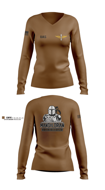 23rd BEB UAS 32441803 Women's Long Sleeve V-neck Shirt - 1