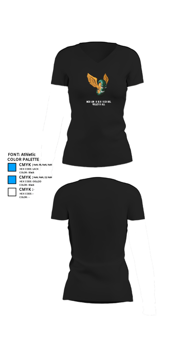 McBain High School Volleyball 93247142 Women's Short Sleeve V-neck Shirt - 37