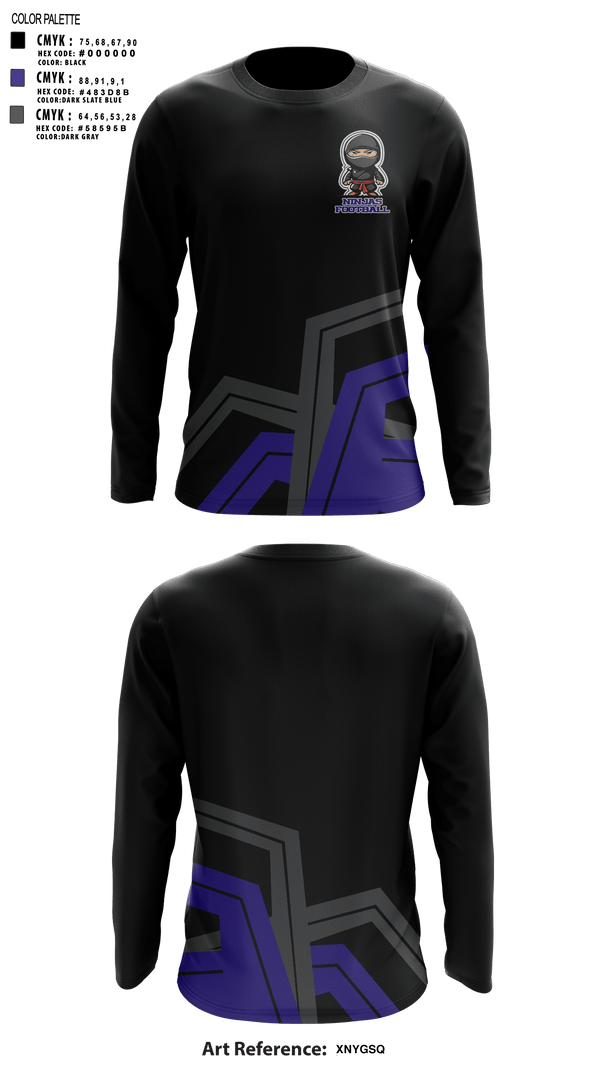 Long Sleeve Performance Shirt, Ninjas, Football, Teamtime, Team time, sublimation, custom sports apparel, team uniforms, spirit wear, spiritwear, sports uniforms, custom shirts, team store, custom team store, fundraiser sports, apparel fundraiser