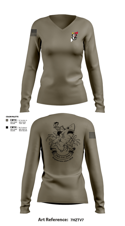 JSOTF-SOM FWD TAC 87386049 Women's Long Sleeve V-neck Shirt - 3