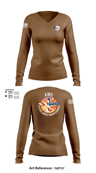 Women's Long Sleeve Vneck Shirt, 910th AMU, Air Force, Teamtime, Team time, sublimation, custom sports apparel, team uniforms, spirit wear, spiritwear, sports uniforms, custom shirts, team store, custom team store, fundraiser sports, apparel fundraiser