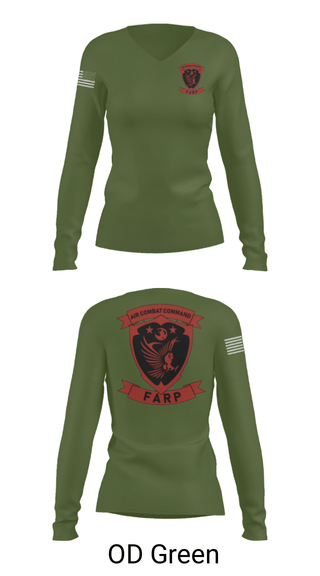 Women's Long Sleeve Vneck Shirt, FARP, Air Force, Teamtime, Team time, sublimation, custom sports apparel, team uniforms, spirit wear, spiritwear, sports uniforms, custom shirts, team store, custom team store, fundraiser sports, apparel fundraiser