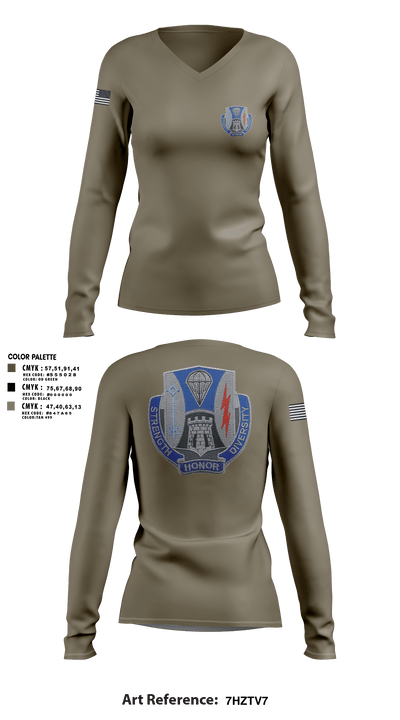 82nd airborne 33133429 Women's Long Sleeve V-neck Shirt - 2