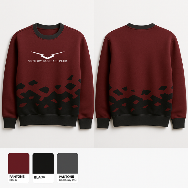 Crew Neck Sweatshirt, Victory Baseball, Baseball, Teamtime, Team time, sublimation, custom sports apparel, team uniforms, spirit wear, spiritwear, sports uniforms, custom shirts, team store, custom team store, fundraiser sports, apparel fundraiser