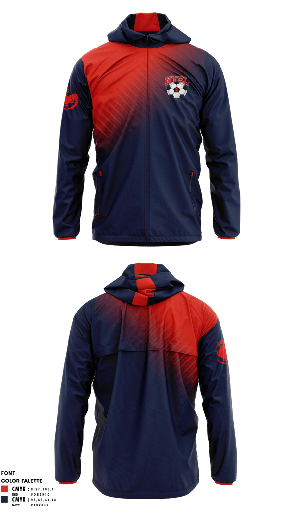 Windbreaker, Niles Recreational League NYSL, Men's Soccer, Teamtime, Team time, sublimation, custom sports apparel, team uniforms, spirit wear, spiritwear, sports uniforms, custom shirts, team store, custom team store, fundraiser sports, apparel fundraiser