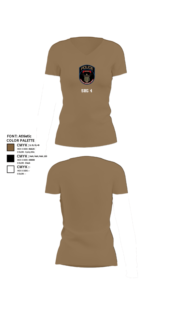 Women's Short Sleeve Vneck Shirt, SRG 4, Police, Teamtime, Team time, sublimation, custom sports apparel, team uniforms, spirit wear, spiritwear, sports uniforms, custom shirts, team store, custom team store, fundraiser sports, apparel fundraiser