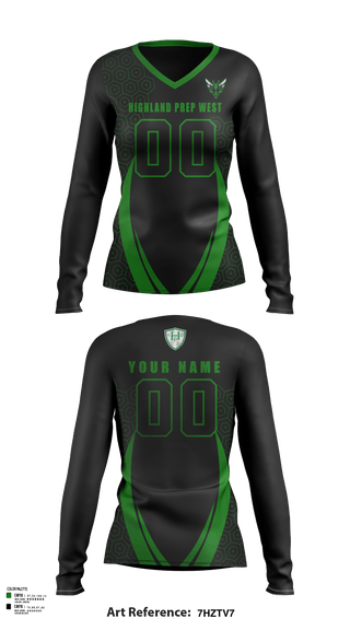 Women's Long Sleeve Vneck Shirt, Highland Prep West Volleyball, Women's Volleyball, Teamtime, Team time, sublimation, custom sports apparel, team uniforms, spirit wear, spiritwear, sports uniforms, custom shirts, team store, custom team store, fundraiser sports, apparel fundraiser
