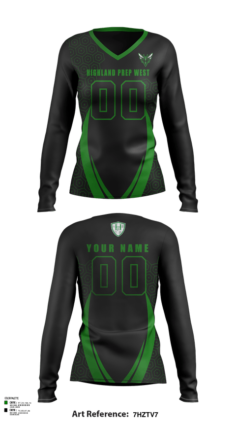 Women's Long Sleeve Vneck Shirt, Highland Prep West Volleyball, Women's Volleyball, Teamtime, Team time, sublimation, custom sports apparel, team uniforms, spirit wear, spiritwear, sports uniforms, custom shirts, team store, custom team store, fundraiser sports, apparel fundraiser