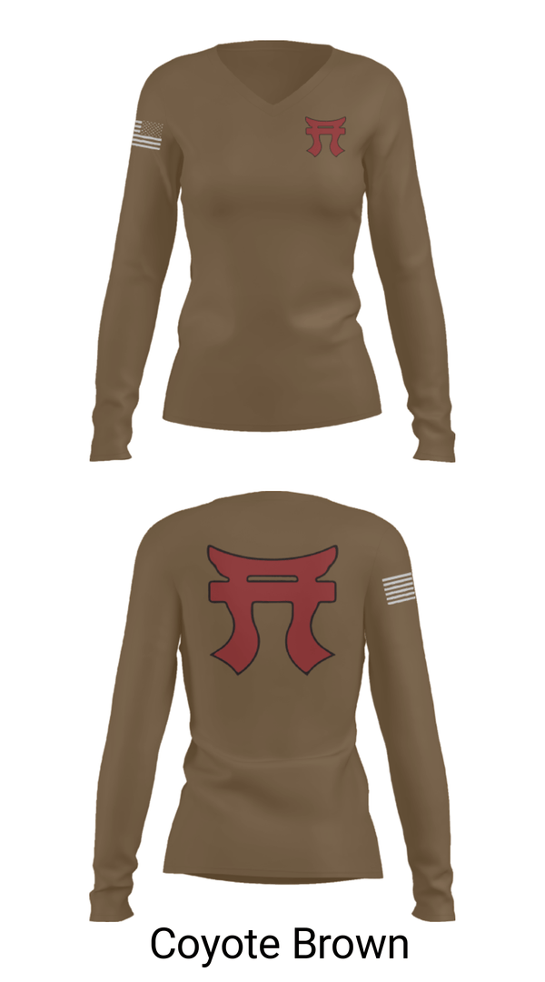 Women's Long Sleeve Vneck Shirt, 187th Iron Rakkasans, Army, Teamtime, Team time, sublimation, custom sports apparel, team uniforms, spirit wear, spiritwear, sports uniforms, custom shirts, team store, custom team store, fundraiser sports, apparel fundraiser