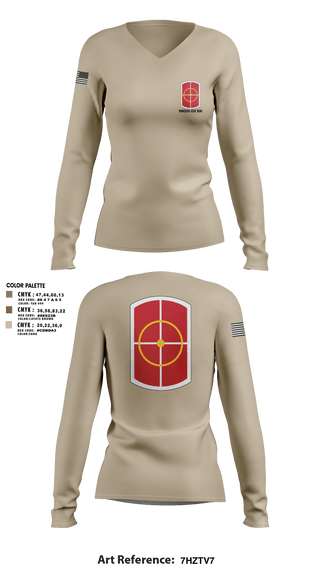 Women's Long Sleeve Vneck Shirt, 980th EN BN, Army, Teamtime, Team time, sublimation, custom sports apparel, team uniforms, spirit wear, spiritwear, sports uniforms, custom shirts, team store, custom team store, fundraiser sports, apparel fundraiser