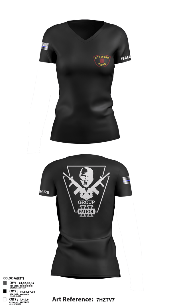 Women's Short Sleeve Vneck Shirt, Erie police department, Police, Teamtime, Team time, sublimation, custom sports apparel, team uniforms, spirit wear, spiritwear, sports uniforms, custom shirts, team store, custom team store, fundraiser sports, apparel fundraiser