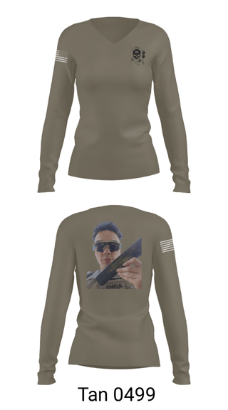 Women's Long Sleeve Vneck Shirt, 374TH CECI, Army, Teamtime, Team time, sublimation, custom sports apparel, team uniforms, spirit wear, spiritwear, sports uniforms, custom shirts, team store, custom team store, fundraiser sports, apparel fundraiser