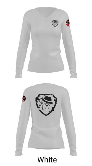 Women's Long Sleeve Vneck Shirt, Bad Newz Bearz, E-Sports, Teamtime, Team time, sublimation, custom sports apparel, team uniforms, spirit wear, spiritwear, sports uniforms, custom shirts, team store, custom team store, fundraiser sports, apparel fundraiser