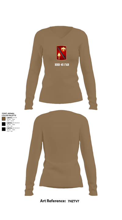 HHB 45 FAB 16448971 Women's Long Sleeve V-neck Shirt - 2