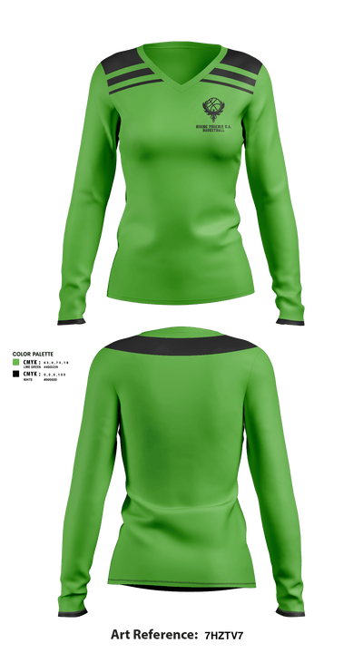 Rising Phoenix S.A. 7328004 Women's Long Sleeve V-neck Shirt - 6