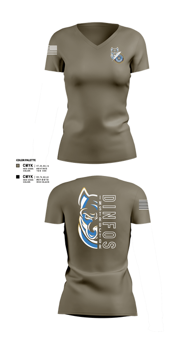 DINFOS (Defense Information School) 29284303 Women's Short Sleeve V-neck Shirt - 4