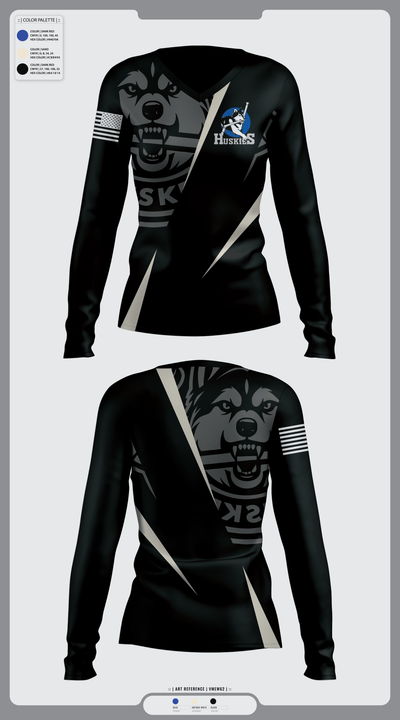undefined Women's Long Sleeve V-neck Shirt - 3