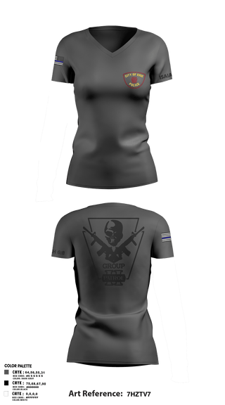 Women's Short Sleeve Vneck Shirt, Erie police department, Police, Teamtime, Team time, sublimation, custom sports apparel, team uniforms, spirit wear, spiritwear, sports uniforms, custom shirts, team store, custom team store, fundraiser sports, apparel fundraiser