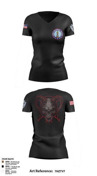 Women's Short Sleeve Vneck Shirt, Delta Company 3-144th Infantry, National Guard, Teamtime, Team time, sublimation, custom sports apparel, team uniforms, spirit wear, spiritwear, sports uniforms, custom shirts, team store, custom team store, fundraiser sports, apparel fundraiser