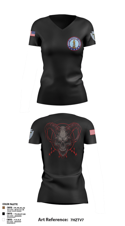 Delta Company 3-144th Infantry 77323460 Women's Short Sleeve V-neck Shirt - 3