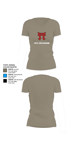 Women's Short Sleeve Vneck Shirt, 187th Iron Rakkasans, Army, Teamtime, Team time, sublimation, custom sports apparel, team uniforms, spirit wear, spiritwear, sports uniforms, custom shirts, team store, custom team store, fundraiser sports, apparel fundraiser