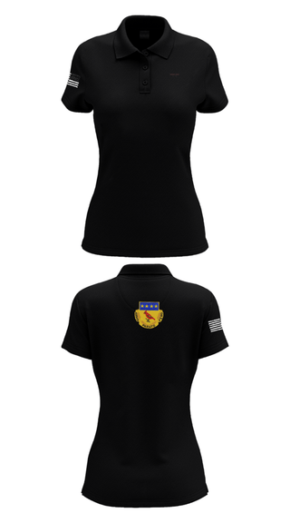 Women's Short Sleeve Performance Polo, Alpha BTRY 2/138th FA, National Guard, Teamtime, Team time, sublimation, custom sports apparel, team uniforms, spirit wear, spiritwear, sports uniforms, custom shirts, team store, custom team store, fundraiser sports, apparel fundraiser