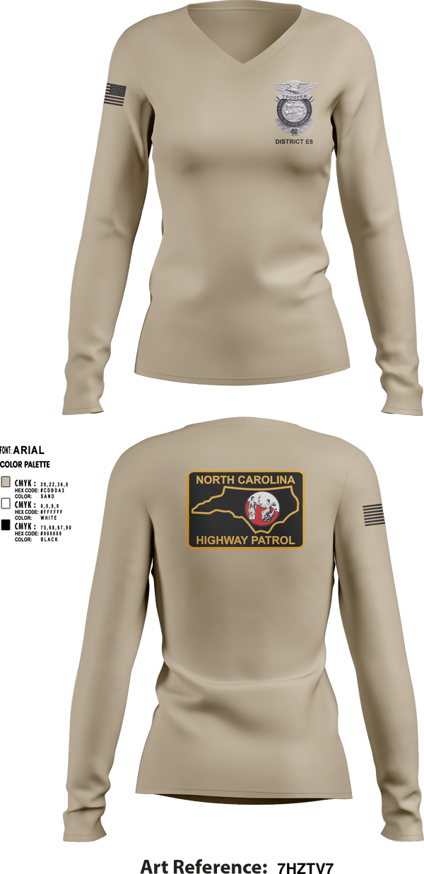 Women's Long Sleeve Vneck Shirt, District E5, Police, Teamtime, Team time, sublimation, custom sports apparel, team uniforms, spirit wear, spiritwear, sports uniforms, custom shirts, team store, custom team store, fundraiser sports, apparel fundraiser