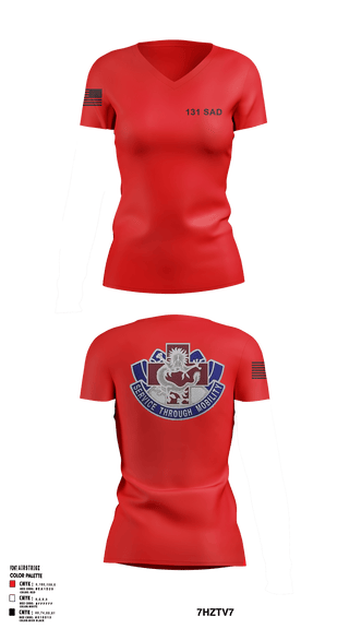 Women's Short Sleeve Vneck Shirt, 131 SAD, Army, Teamtime, Team time, sublimation, custom sports apparel, team uniforms, spirit wear, spiritwear, sports uniforms, custom shirts, team store, custom team store, fundraiser sports, apparel fundraiser